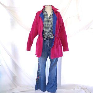 1990s Reversible Windbreaker Pink and Blue by Hot Spices Size Small